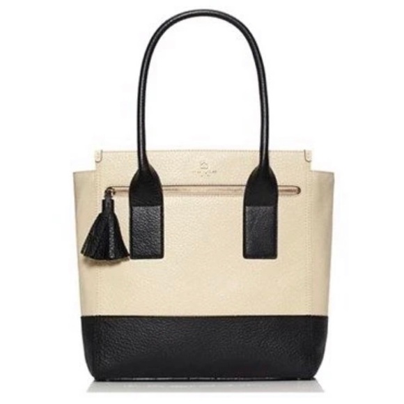 kate spade linda southport avenue tote tan black - Picture 1 of 16